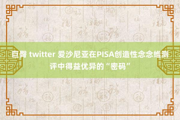 巨臀 twitter 爱沙尼亚在PISA创造性念念维测评中得益优异的“密码”
