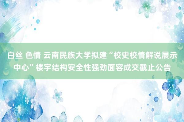 白丝 色情 云南民族大学拟建“校史校情解说展示中心”楼宇结构安全性强劲面容成交截止公告