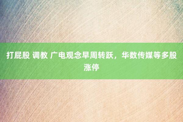 打屁股 调教 广电观念早周转跃，华数传媒等多股涨停
