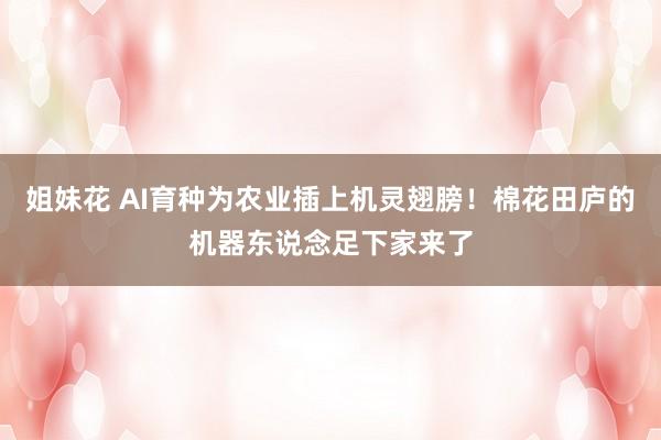 姐妹花 AI育种为农业插上机灵翅膀！棉花田庐的机器东说念足下家来了