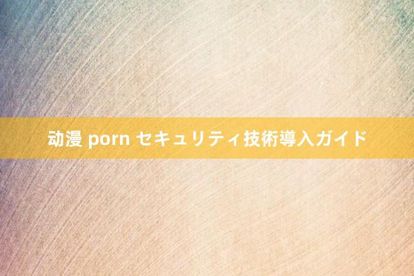 动漫 porn セキュリティ技術導入ガイド