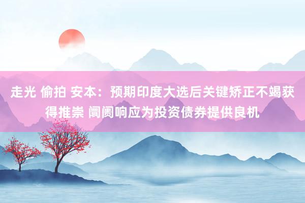 走光 偷拍 安本：预期印度大选后关键矫正不竭获得推崇 阛阓响应为投资债券提供良机